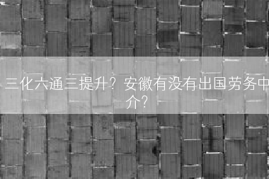 三化六通三提升？安徽有没有出国劳务中介？