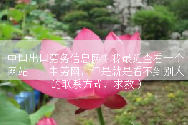 中国出国劳务信息网（我最近查看一个网站——中劳网，但是就是看不到别人的联系方式，求救）