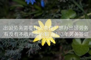 出国劳务需要什么条件？想办出国劳务 有没有不收押金的啊 办1-3年劳务签证怎么办？
