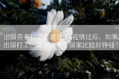 出国劳务招聘信息普工(疫情过后，如果出国打工，请问去哪个国家比较好挣钱？)
