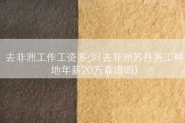去非洲工作工资多少(去非洲苏丹务工种地年薪20万靠谱吗)