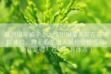 瀛洲国际骗子（大连出国劳务现在在哪做体检，网上看是出入境检验检疫局，到底是哪？在哪？具体点）