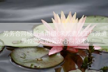 劳务合同模板通用版(求派遣员工与派遣单位签定的劳动合同范本)