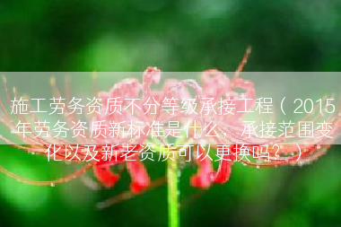 施工劳务资质不分等级承接工程（2015年劳务资质新标准是什么，承接范围变化以及新老资质可以更换吗？）