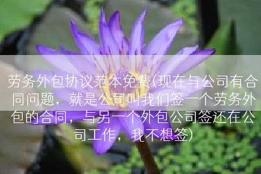 劳务外包协议范本免费(现在与公司有合同问题，就是公司叫我们签一个劳务外包的合同，与另一个外包公司签还在公司工作，我不想签)