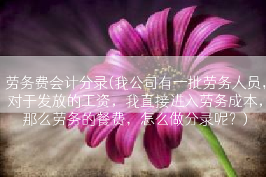 劳务费会计分录(我公司有一批劳务人员，对于发放的工资，我直接进入劳务成本，那么劳务的餐费，怎么做分录呢？)