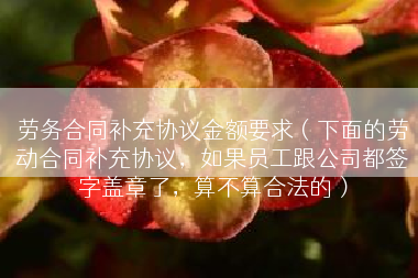 劳务合同补充协议金额要求（下面的劳动合同补充协议，如果员工跟公司都签字盖章了，算不算合法的）