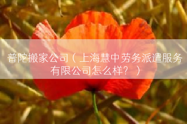 普陀搬家公司（上海慧中劳务派遣服务有限公司怎么样？）