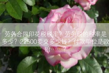 劳务合同印花税税率？劳务税的税率是多少？22500要交多少钱？付款单位是政府……？