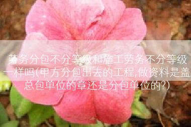 劳务分包不分等级和施工劳务不分等级一样吗(甲方分包出去的工程,做资料是盖总包单位的章还是分包单位的?)
