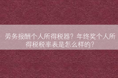 劳务报酬个人所得税器？年终奖个人所得税税率表是怎么样的？