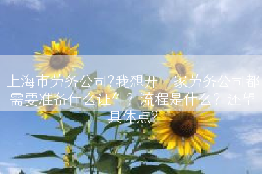 上海市劳务公司?我想开一家劳务公司都需要准备什么证件？流程是什么？还望具体点?