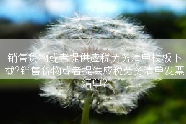 销售货物或者提供应税劳务清单模板下载?销售货物或者提供应税劳务清单发票清单?
