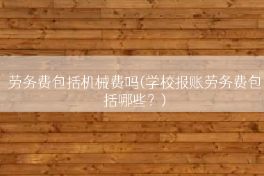 劳务费包括机械费吗(学校报账劳务费包括哪些？)