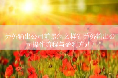 劳务输出公司前景怎么样？劳务输出公司操作流程与盈利方式？