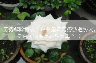 劳务解除协议（企业签订劳务派遣协议，是否可以随意解雇员工 ？）