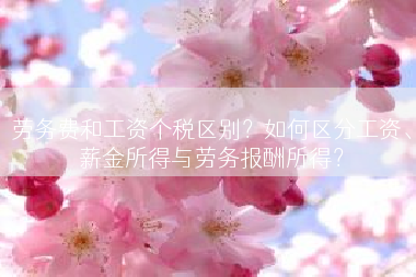 劳务费和工资个税区别？如何区分工资、薪金所得与劳务报酬所得？