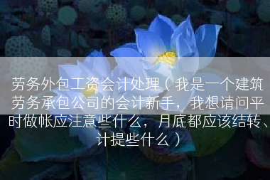 劳务外包工资会计处理（我是一个建筑劳务承包公司的会计新手，我想请问平时做帐应注意些什么，月底都应该结转、计提些什么）