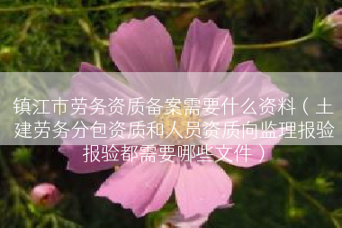镇江市劳务资质备案需要什么资料（土建劳务分包资质和人员资质向监理报验报验都需要哪些文件）