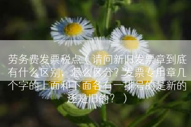 劳务费发票税点（请问新旧发票章到底有什么区别，怎么区分？发票专用章几个字的上面和下面各有一排号的是新的还是旧的？）