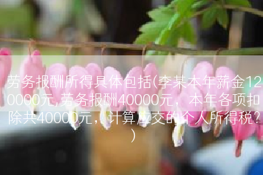 劳务报酬所得具体包括(李某本年薪金120000元,劳务报酬40000元，本年各项扣除共40000元，计算应交的个人所得税？)