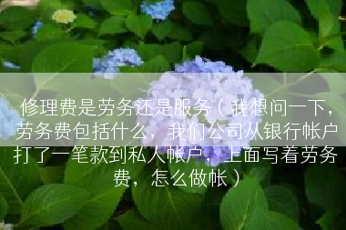 修理费是劳务还是服务（我想问一下，劳务费包括什么，我们公司从银行帐户打了一笔款到私人帐户，上面写着劳务费，怎么做帐）