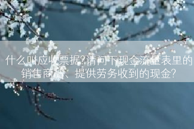 什么叫应收票据?请问下现金流量表里的销售商品、提供劳务收到的现金?