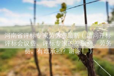 河南省评标专家劳务费最新（请问开标评标会议费、评标专家的差旅费、劳务费，有谁承担？谢谢！）