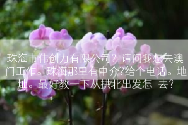 珠海市伟创力有限公司？请问我想去澳门工作。珠海那里有中介?给个电话。地址。最好教一下从拱北出发怎麼去？