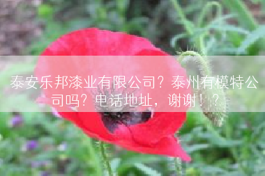 泰安乐邦漆业有限公司？泰州有模特公司吗？电话地址，谢谢！？