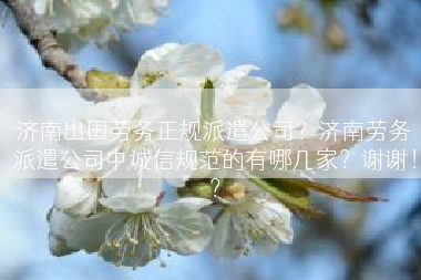 济南出国劳务正规派遣公司？济南劳务派遣公司中诚信规范的有哪几家？谢谢！？