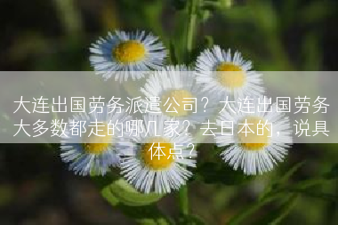 大连出国劳务派遣公司？大连出国劳务大多数都走的哪几家？去日本的，说具体点？