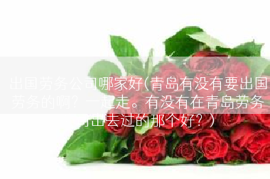 出国劳务公司哪家好(青岛有没有要出国劳务的啊？一起走。有没有在青岛劳务公司出去过的那个好？)