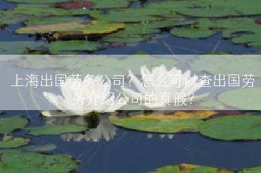 上海出国劳务公司？怎么可以查出国劳务介绍公司的真假？