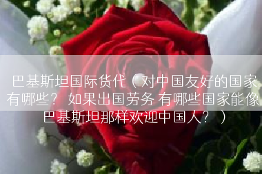巴基斯坦国际货代（对中国友好的国家有哪些？ 如果出国劳务 有哪些国家能像巴基斯坦那样欢迎中国人？）