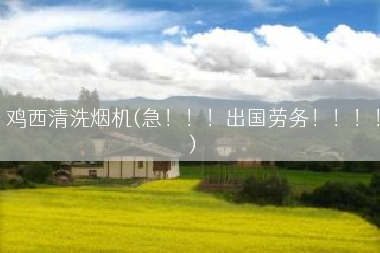 鸡西清洗烟机(急！！！出国劳务！！！！)