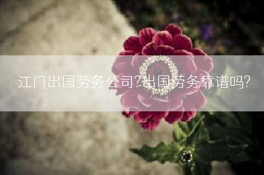 江门出国劳务公司?出国劳务靠谱吗?