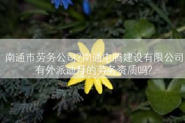 南通市劳务公司?南通中腾建设有限公司有外派迪拜的劳务资质吗?