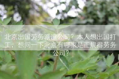 北京出国劳务派遣公司？本人想出国打工，想问一下北京有哪家是正规得劳务公司？