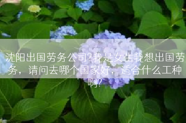 沈阳出国劳务公司?我是女生我想出国劳务，请问去哪个国家好，适合什么工种啊?