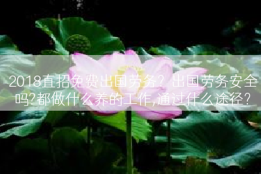 2018直招免费出国劳务？出国劳务安全吗?都做什么养的工作,通过什么途径？