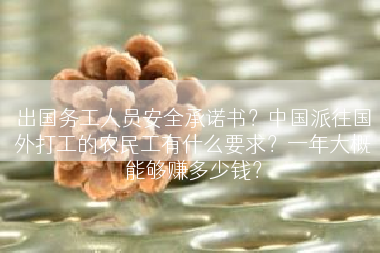 出国务工人员安全承诺书？中国派往国外打工的农民工有什么要求？一年大概能够赚多少钱？