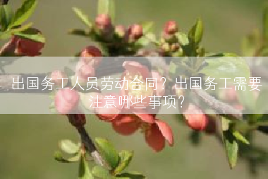 出国务工人员劳动合同？出国务工需要注意哪些事项？