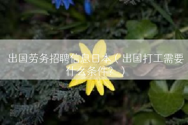 出国劳务招聘信息日本（出国打工需要什么条件？）