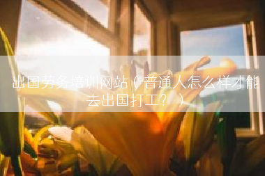 出国劳务培训网站（普通人怎么样才能去出国打工？）