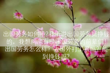 出国劳务如何干?我听说出国劳务挺挣钱的，我想问问有过出国劳务的前辈们！出国劳务怎么样？去国外打工累吗？能到挣钱吗?
