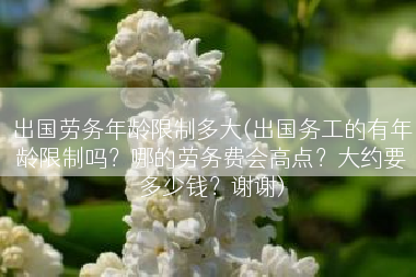 出国劳务年龄限制多大(出国务工的有年龄限制吗？哪的劳务费会高点？大约要多少钱？谢谢)