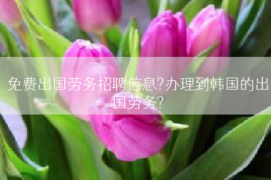 免费出国劳务招聘信息?办理到韩国的出国劳务?