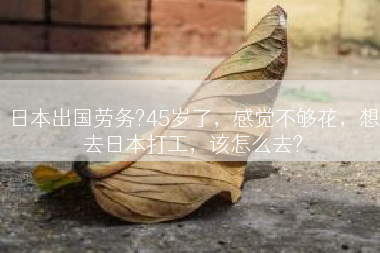 日本出国劳务?45岁了，感觉不够花，想去日本打工，该怎么去?