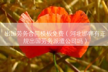 出国劳务合同模板免费（河北邯郸有正规出国劳务派遣公司吗）